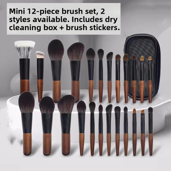5 dostupnih opcija: Mini set od 12 kistića za šminku za putovanja, kompaktan dizajn za početnike – sjenilo za oči i puder u prahu