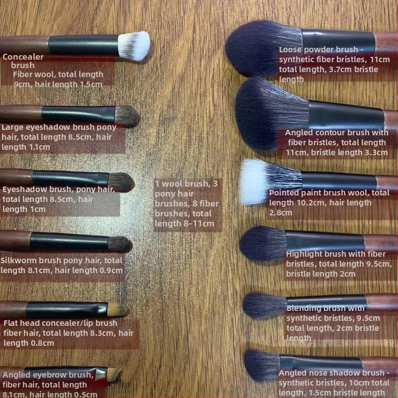 5 dostupnih opcija: Mini set od 12 kistića za šminku za putovanja, kompaktan dizajn za početnike – sjenilo za oči i puder u prahu
