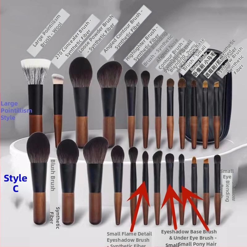 5 dostupnih opcija: Mini set od 12 kistića za šminku za putovanja, kompaktan dizajn za početnike – sjenilo za oči i puder u prahu