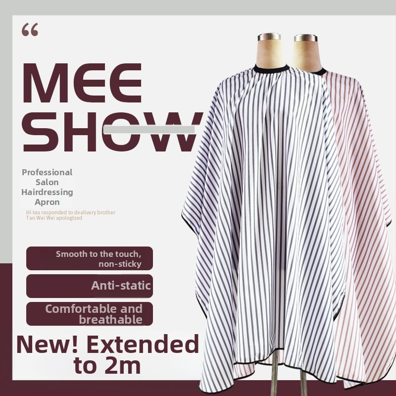 Kirpimo apsiaustas suaugusiems, anti-statinis, neprilimpančias, su reguliuojama kaklo juostele, tinkamas naudoti salone ar namuose.