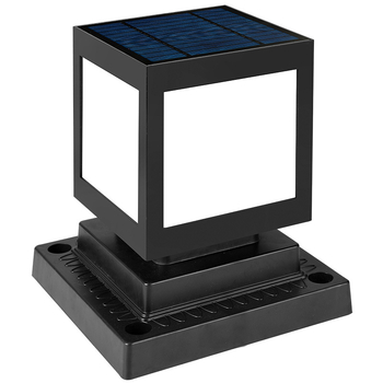 Solarna LED kolumna svjetiljka, vanjska IP65 vodootporna, 5W, 2.4V, indukcijski prekidač, model Square Column Head Lamp