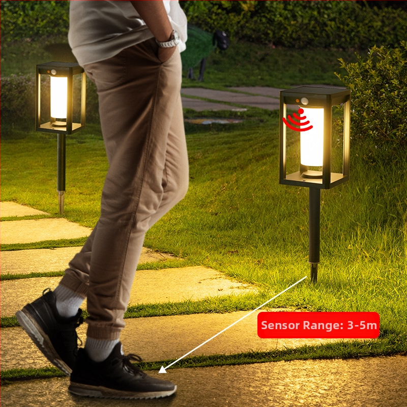 Solarna vanjska vodootporna rasvjeta za stubove kolone sa senzorom pokreta – model TC-283, materijal: aluminij ABS, IP65, snaga ispod 5W, trajanje 12–16 sati