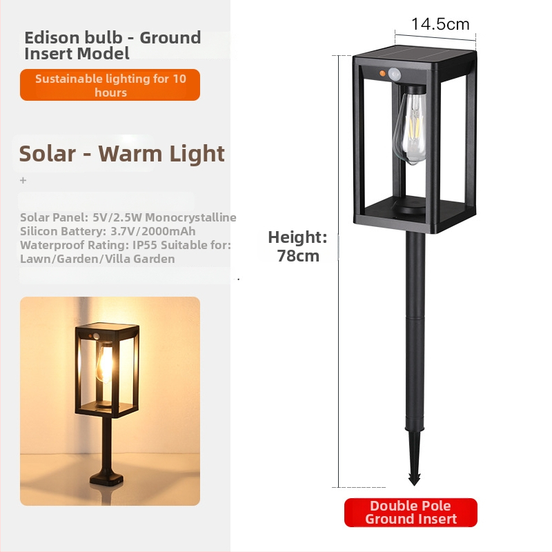 Solarna vanjska vodootporna rasvjeta za stubove kolone sa senzorom pokreta – model TC-283, materijal: aluminij ABS, IP65, snaga ispod 5W, trajanje 12–16 sati