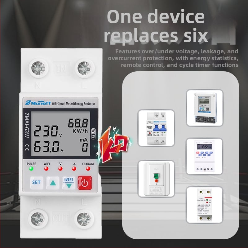 WiFi întrerupător — comutator inteligent cu protecție la supratensiune/subtensiune, protecție la scurgeri și funcție de reînchiderea automată