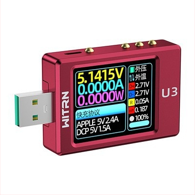 WITRN USB μετρητής ρεύματος και τάσης, μοντέλο U3, ανίχνευση QC5PD, PPS πρωτόκολλο γρήγορης φόρτισης, φάσμα κυματισμών