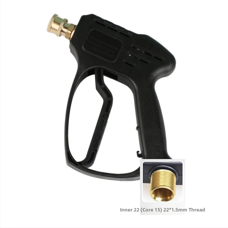 Κεφαλή πιστόλι υψηλής πίεσης για πλύσιμο αυτοκινήτων – σώμα από πλαστικό; σύνδεση από χαλκό; ακροφύσιο από κράμα; λαβή τύπου δαχτύλου; τύπος ψεκασμού: φυσητή/ροή νερού