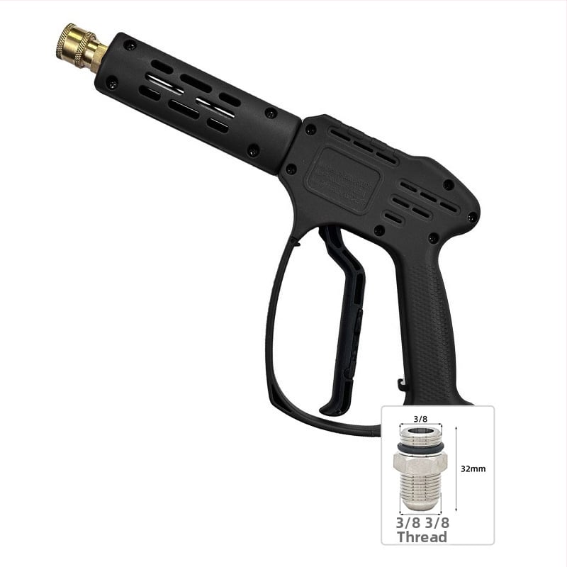 Κεφαλή πιστόλι υψηλής πίεσης για πλύσιμο αυτοκινήτων – σώμα από πλαστικό; σύνδεση από χαλκό; ακροφύσιο από κράμα; λαβή τύπου δαχτύλου; τύπος ψεκασμού: φυσητή/ροή νερού