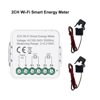 Интелигентен прекъсвач за електромер — 100–240V AC, 80A, огнеупорен PC панел, месингова платка, живот ≥10 000 цикъла