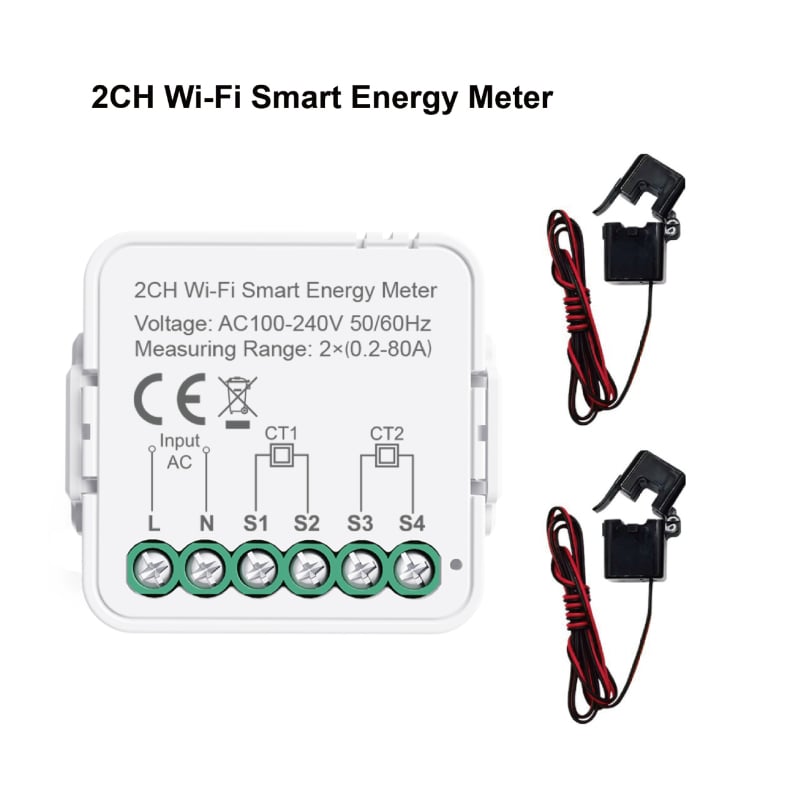 Интелигентен прекъсвач за електромер — 100–240V AC, 80A, огнеупорен PC панел, месингова платка, живот ≥10 000 цикъла