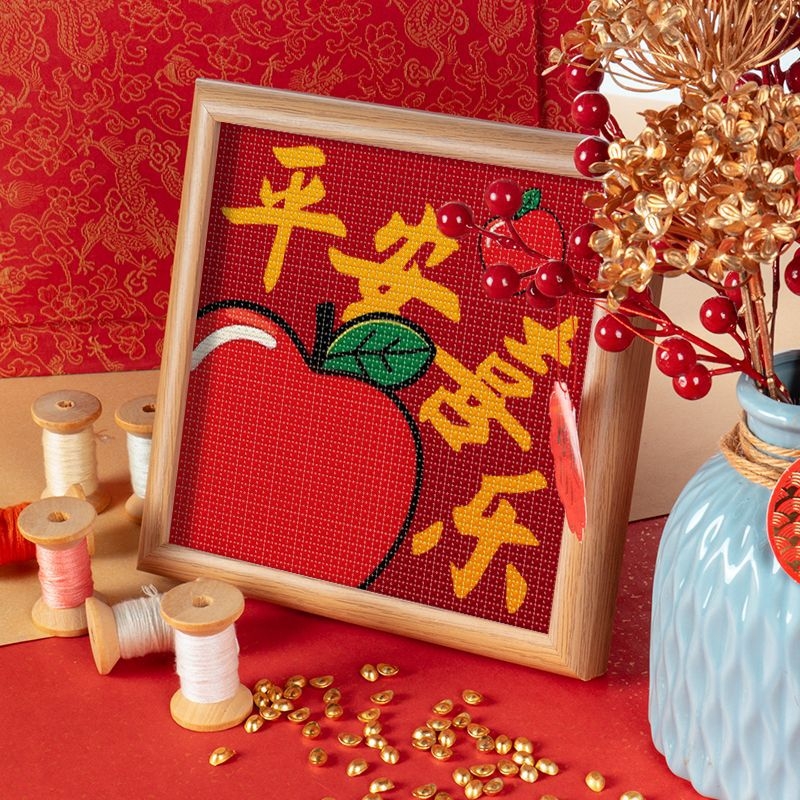 Детски комплект за кръстат бод с рамка – 11-ct плат, пластмасов лист, китайски стил