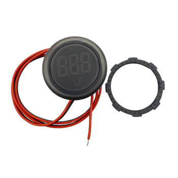 Vízálló kör alakú voltmérő LED-es digitális kijelzővel, DC 4–100V, kétvezetékes, univerzális elektromos járművekhez, modell JML30F-DV1