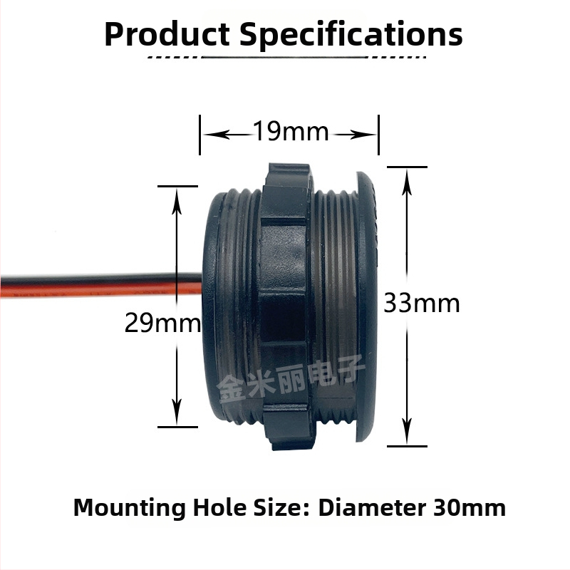 Nepremokavý kruhový voltmeter s LED displejom, DC 4–100V, dvojvodičový, univerzálny pre elektrické vozidlá, model JML30F-DV1