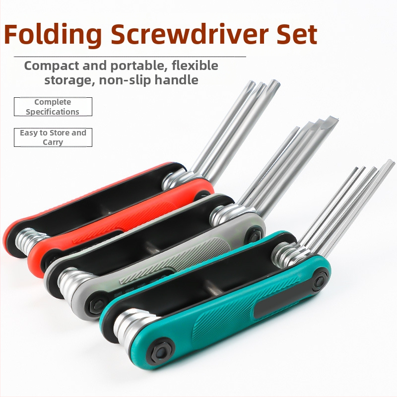 Zložený set imbusových kľúčov s vnútorným šesťuholníkom z chrom-vanádiovej ocele