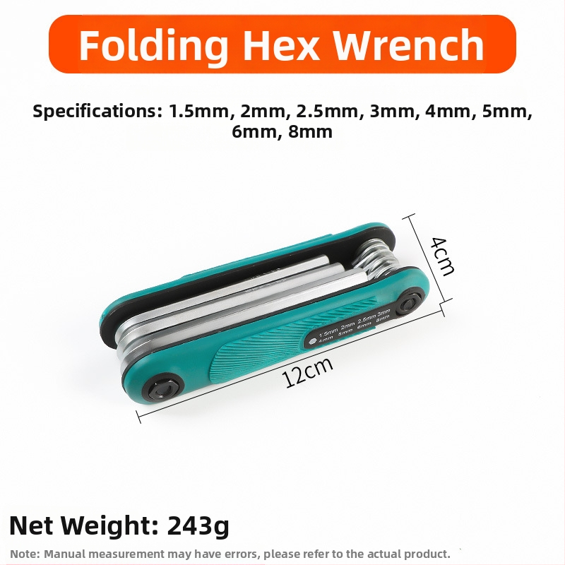 Zložený set imbusových kľúčov s vnútorným šesťuholníkom z chrom-vanádiovej ocele