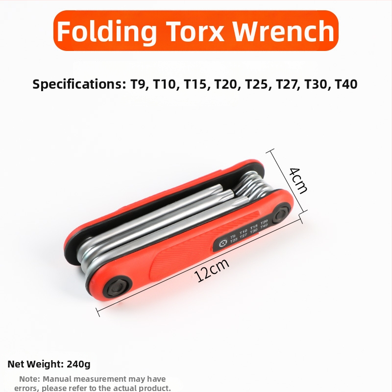 Zložený set imbusových kľúčov s vnútorným šesťuholníkom z chrom-vanádiovej ocele