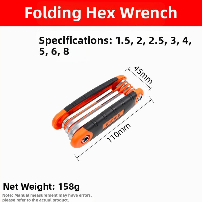 Zložený set imbusových kľúčov s vnútorným šesťuholníkom z chrom-vanádiovej ocele