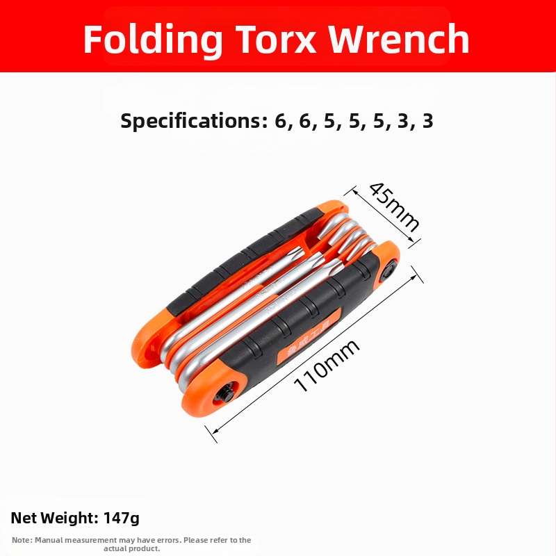 Zložený set imbusových kľúčov s vnútorným šesťuholníkom z chrom-vanádiovej ocele