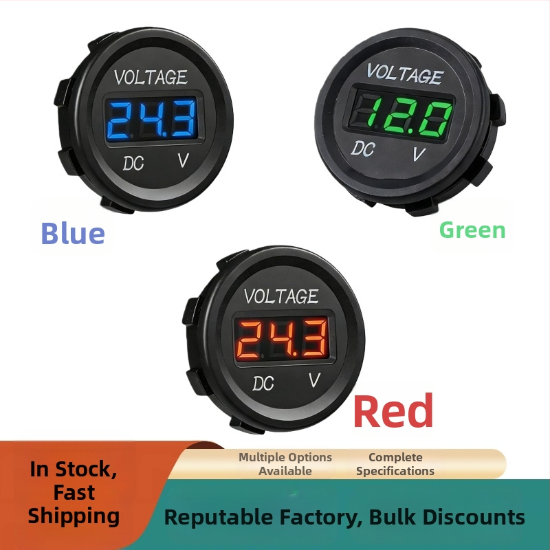 DC voltmeter pre automobily a obytné vozy, 12-24V, LED digitálny displej
