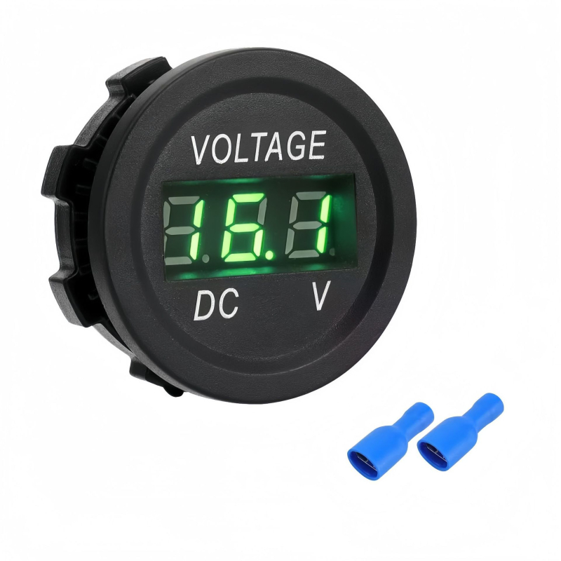 12-24V DC akkumulátor feszültségmérő LED kijelzővel autók és lakókocsi használatra