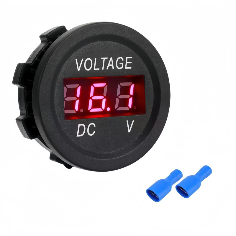 12-24V DC akkumulátor feszültségmérő LED kijelzővel autók és lakókocsi használatra