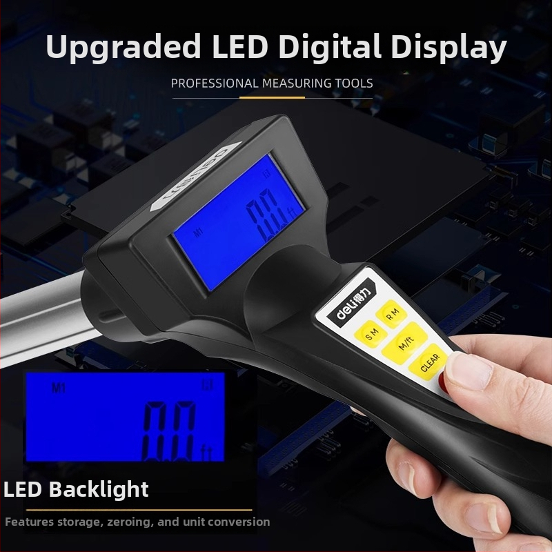 Deli DL330062 Ručné Mechanické Meracie Koleso na Meranie Vzdialeností – Laserový Merací Prístroj pre Inžinierske Meranie (Séria Deli Roller)