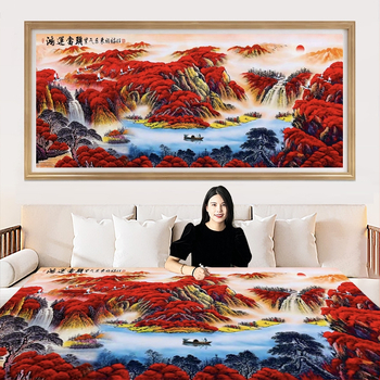 Krajinný set na krížikové vyšívanie, krajina, 9CT látka, plastová doska, severský štýl