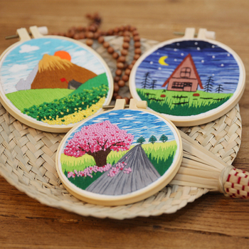 Nova DIY set za potpuno ručno izšivanje pejzažnog zida – europski stil 3D izšivanje iglom i koncem