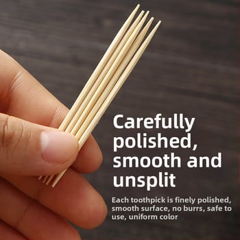 Bambuko dantų krapštukai, vienkartiniai, dvigubomis galvutėmis – dėžutėje, nešiojami