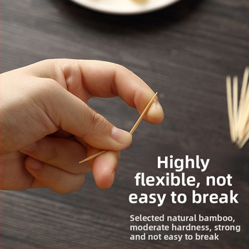 Bambuko dantų krapštukai, vienkartiniai, dvigubomis galvutėmis – dėžutėje, nešiojami