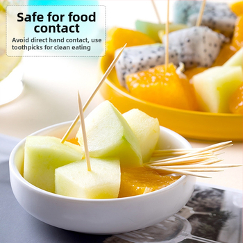 Bambuko dantų krapštukai, vienkartiniai, dvigubomis galvutėmis – dėžutėje, nešiojami