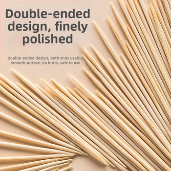 Bambuko dantų krapštukai, vienkartiniai, dvigubomis galvutėmis – dėžutėje, nešiojami