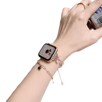 Roostevabast terasest Apple Watch rihm väljatõmmatava kinnitusega, ühilduv Apple Watchi mudelitega, moods disain, lansseeritud 2024.