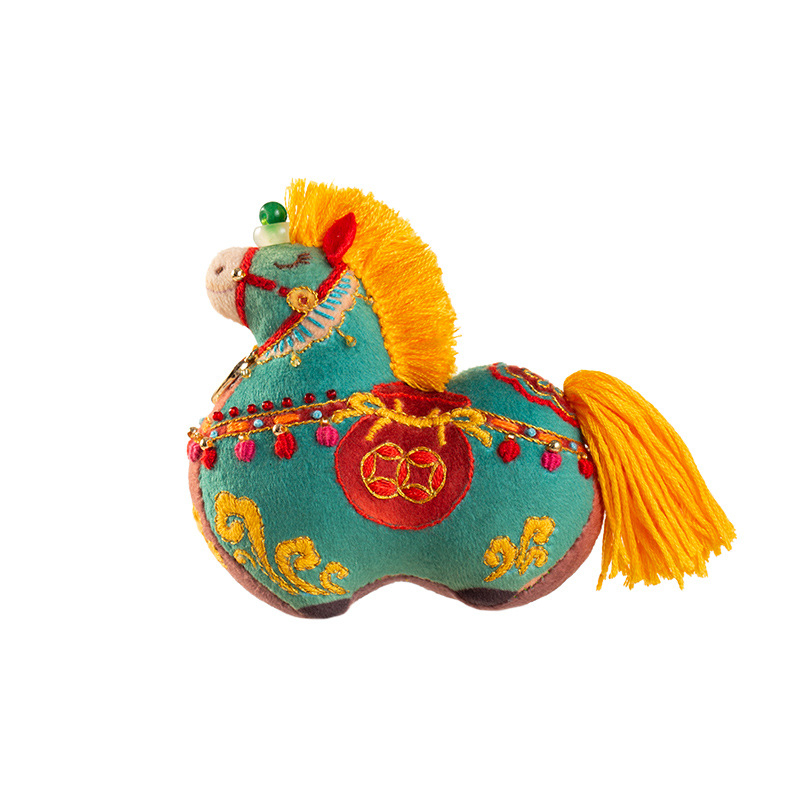 DIY Tang Horse hímzőkészlet - Zodiákus díszek, Béke talizmános medál, Nyomtatott szövet, Új kínai stílus, Nemzeti tendencia, Univerzális felhasználás