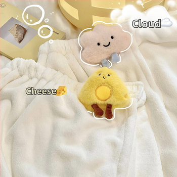 Dámsky letný župan do kúpeľne — absorbujúci, rýchloschnúci korálový fleece, uterák na obtočenie, trojdelný set