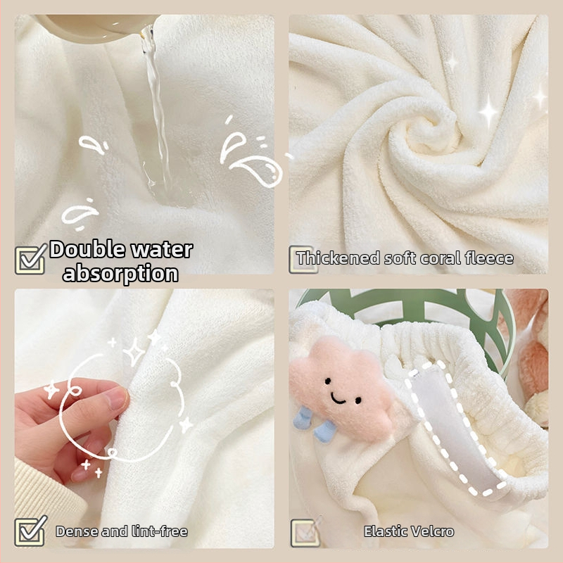 Dámsky letný župan do kúpeľne — absorbujúci, rýchloschnúci korálový fleece, uterák na obtočenie, trojdelný set
