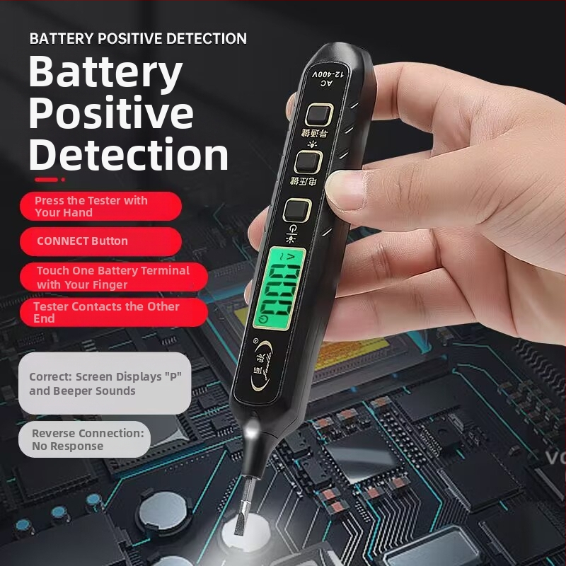 Tester napätia pero s digitálnym displejom, inteligentná indukčná detekcia, viacfunkčné meranie, detekcia prerušenia vodiča, pre elektrikárov