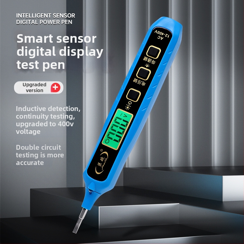 Tester napätia pero s digitálnym displejom, inteligentná indukčná detekcia, viacfunkčné meranie, detekcia prerušenia vodiča, pre elektrikárov