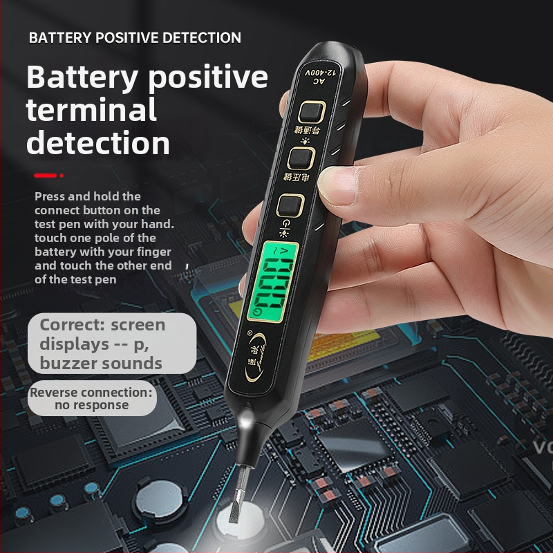 Tester napätia pero s digitálnym displejom, inteligentná indukčná detekcia, viacfunkčné meranie, detekcia prerušenia vodiča, pre elektrikárov