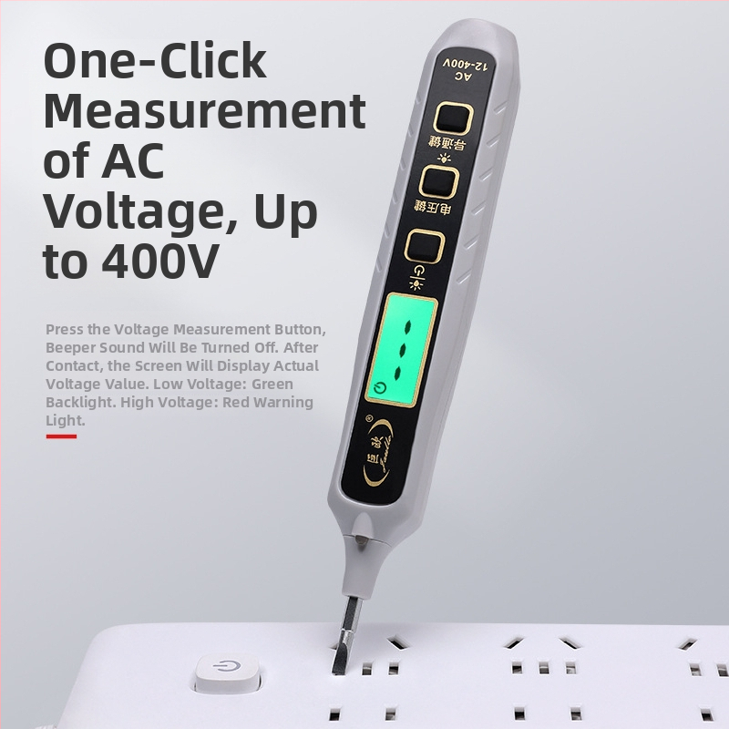 Tester napätia pero s digitálnym displejom, inteligentná indukčná detekcia, viacfunkčné meranie, detekcia prerušenia vodiča, pre elektrikárov