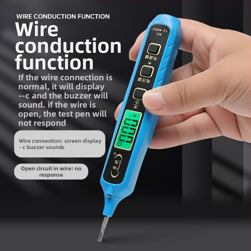 Tester napätia pero s digitálnym displejom, inteligentná indukčná detekcia, viacfunkčné meranie, detekcia prerušenia vodiča, pre elektrikárov