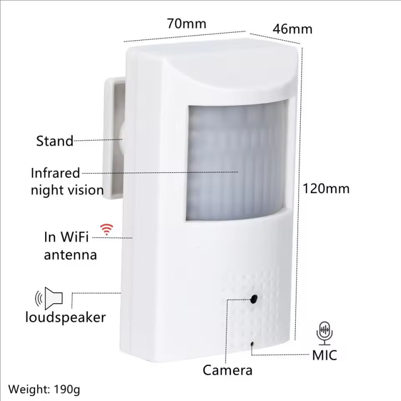 Cameră WiFi — rezoluție 3MP/5MP, obiectiv 3,7 mm, utilizare în interior, vizionare IR noaptea la 20 m (12V)