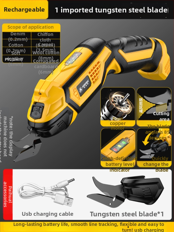 Asja elektrické nožnice na oblečenie – dobíjateľná lítium batéria, 3,6V, ručné použitie