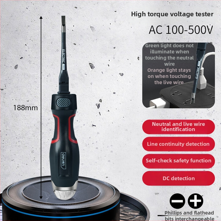 Deli tester napätia – Viacfunkčný, Digitálny displej, Senzor s vysokou presnosťou, Pre domáce použitie