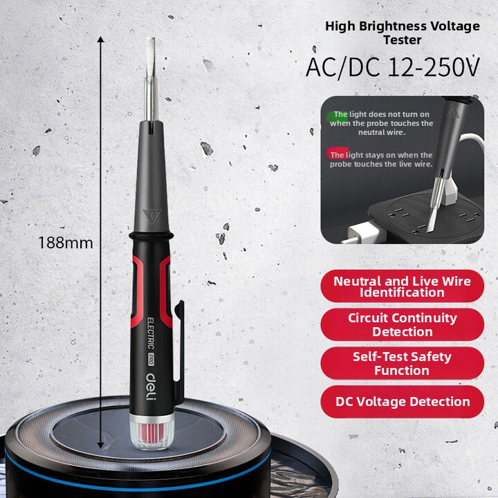 Deli tester napätia – Viacfunkčný, Digitálny displej, Senzor s vysokou presnosťou, Pre domáce použitie