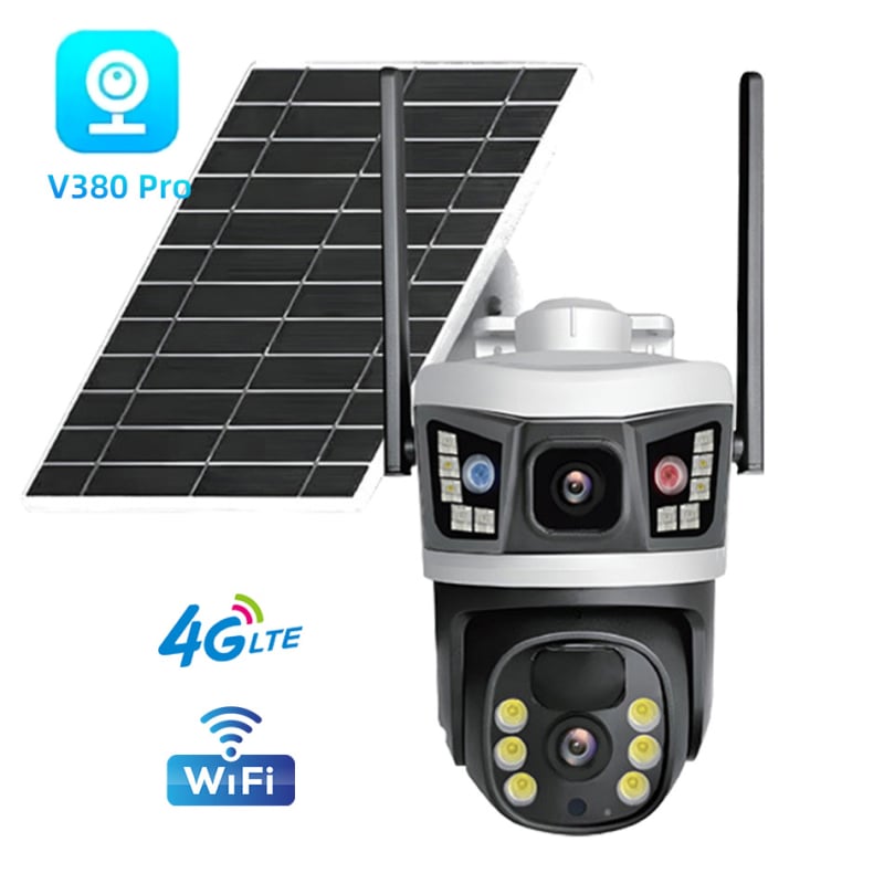 4G solarna kamera za nadzor s dvosmjernim interkomom, praćenje ljudi, noćni vid, minimalna osvjetljenost 0.01 lx, radna temperatura -10 do 60°C