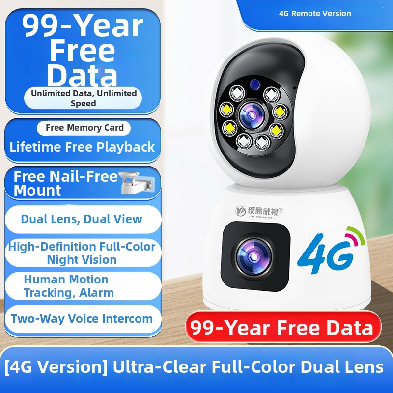 Cameră inteligentă pentru interior cu acoperire de 360°, viziune de noapte, microfon încorporat, control prin aplicația mobilă și alerte de alarmă