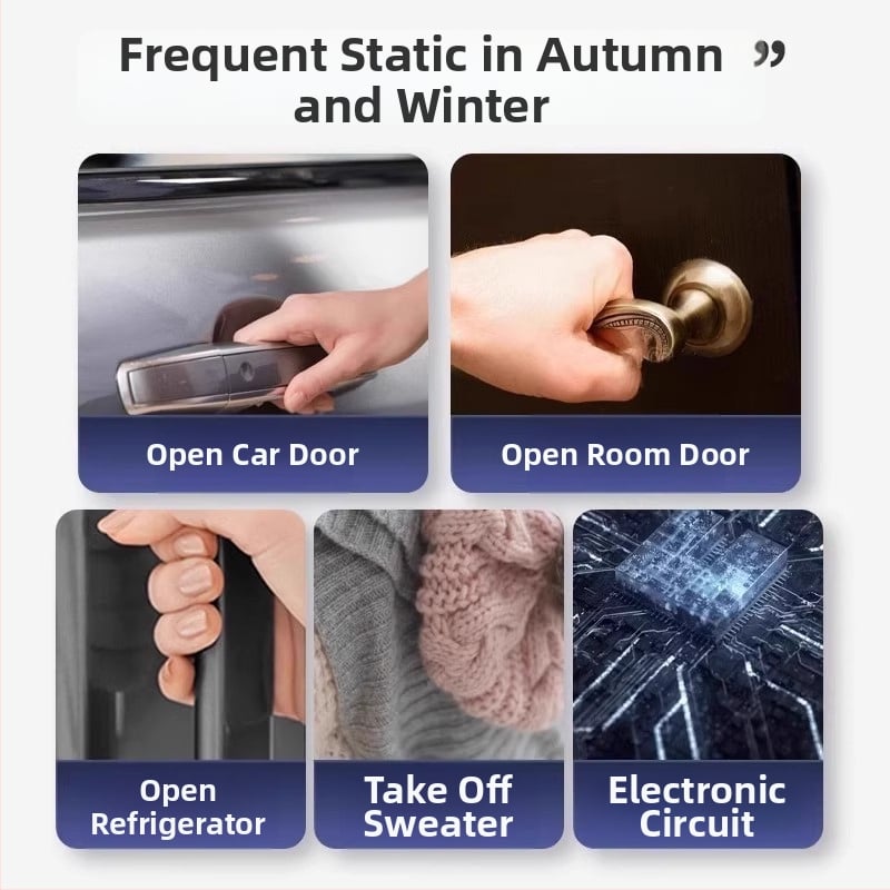 Plastový antistatický discharger na kľúčenke – značka Friendly, viacfunkčný nástroj na statické vybíjanie