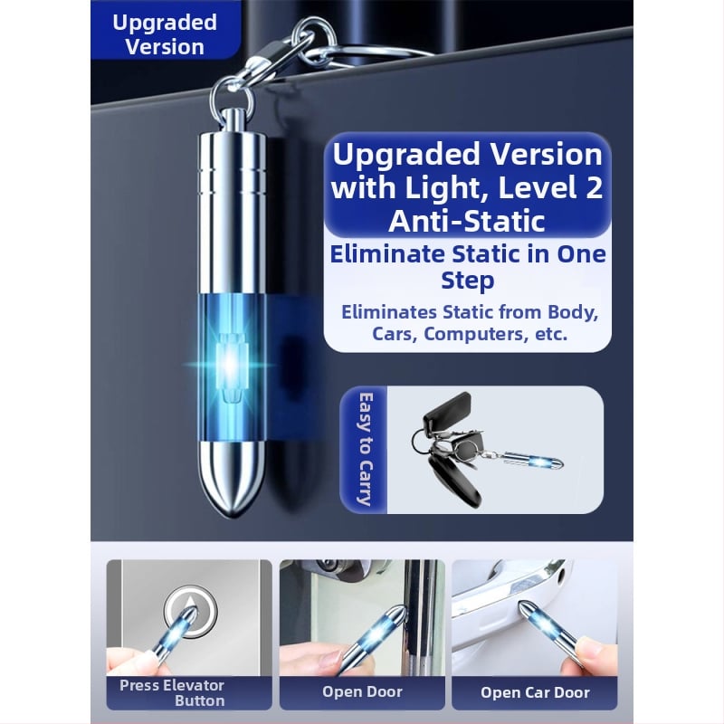 Πλαστικός αντιστατικός εκφορτιστής με κλειδοθήκη — Friendly, πολυλειτουργικός με στυλό εκφόρτισης