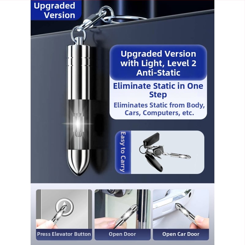 Πλαστικός αντιστατικός εκφορτιστής με κλειδοθήκη — Friendly, πολυλειτουργικός με στυλό εκφόρτισης