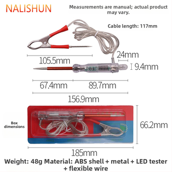 Automobilový elektrický testovací pero s digitálnym displejom, ABS telo, 12–24V, 48 g